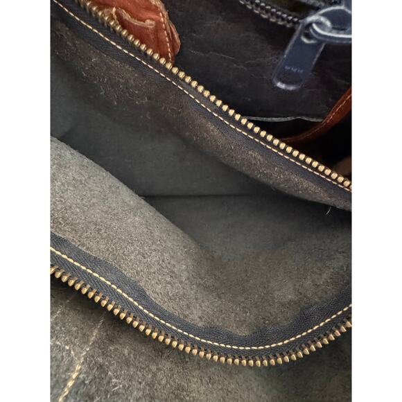 Vintage Brahmin Leather Tote w/Inner Saddle Bag & Forest Green Trim - Picture 11 of 12